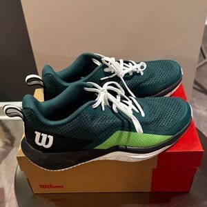 Wilson Rush Pro Lite Men’s Tennis Shoes – Size 9 – Evergreen/Black/White